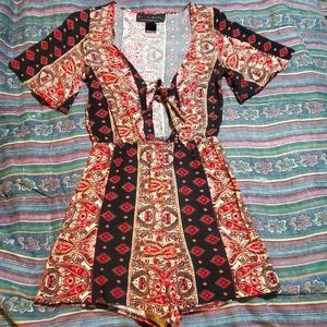 Red, orange, black & cream rompers- pretty colors!